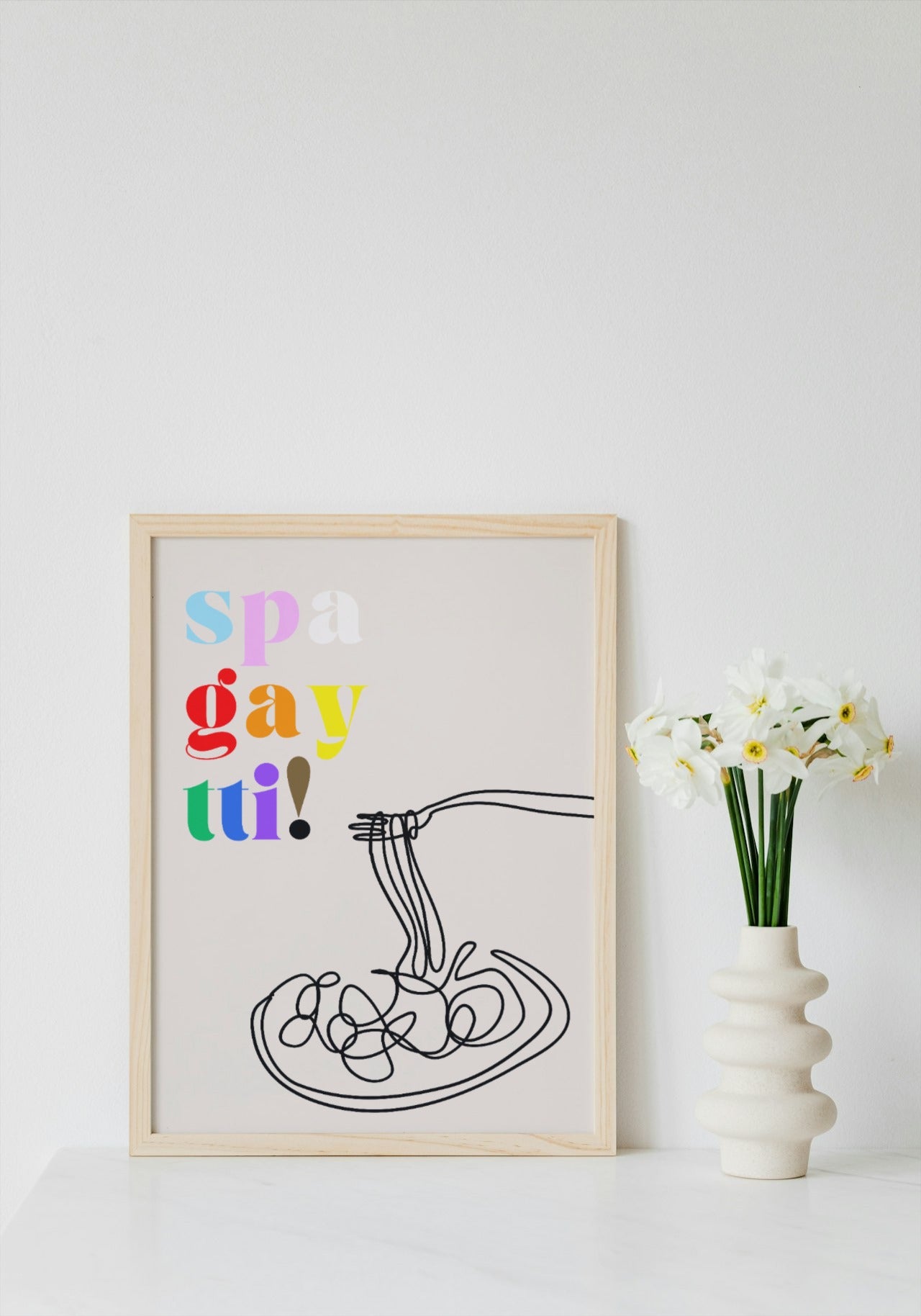 'Spa-gay-tti' print