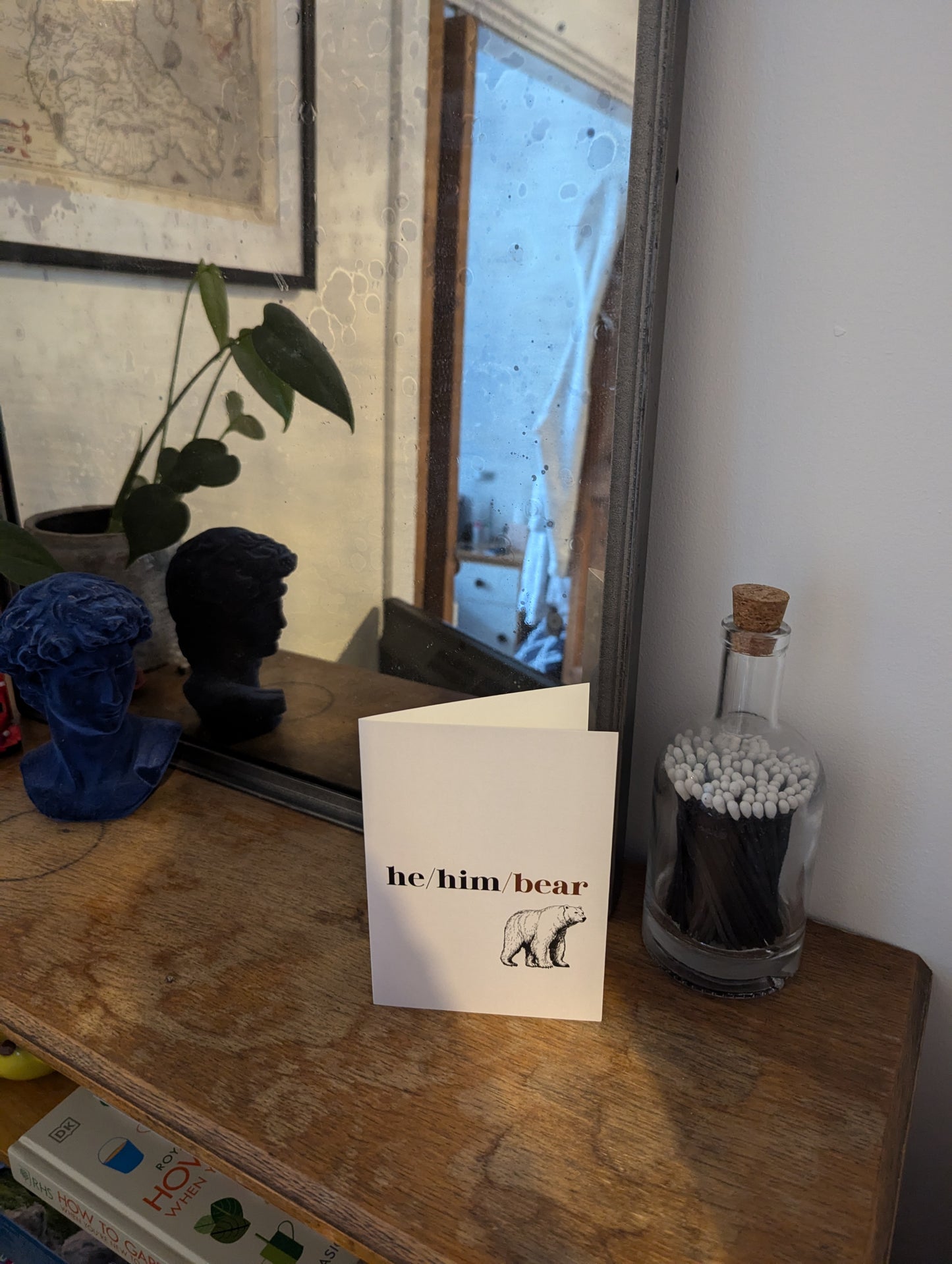 'He/Him/Bear' greetings card