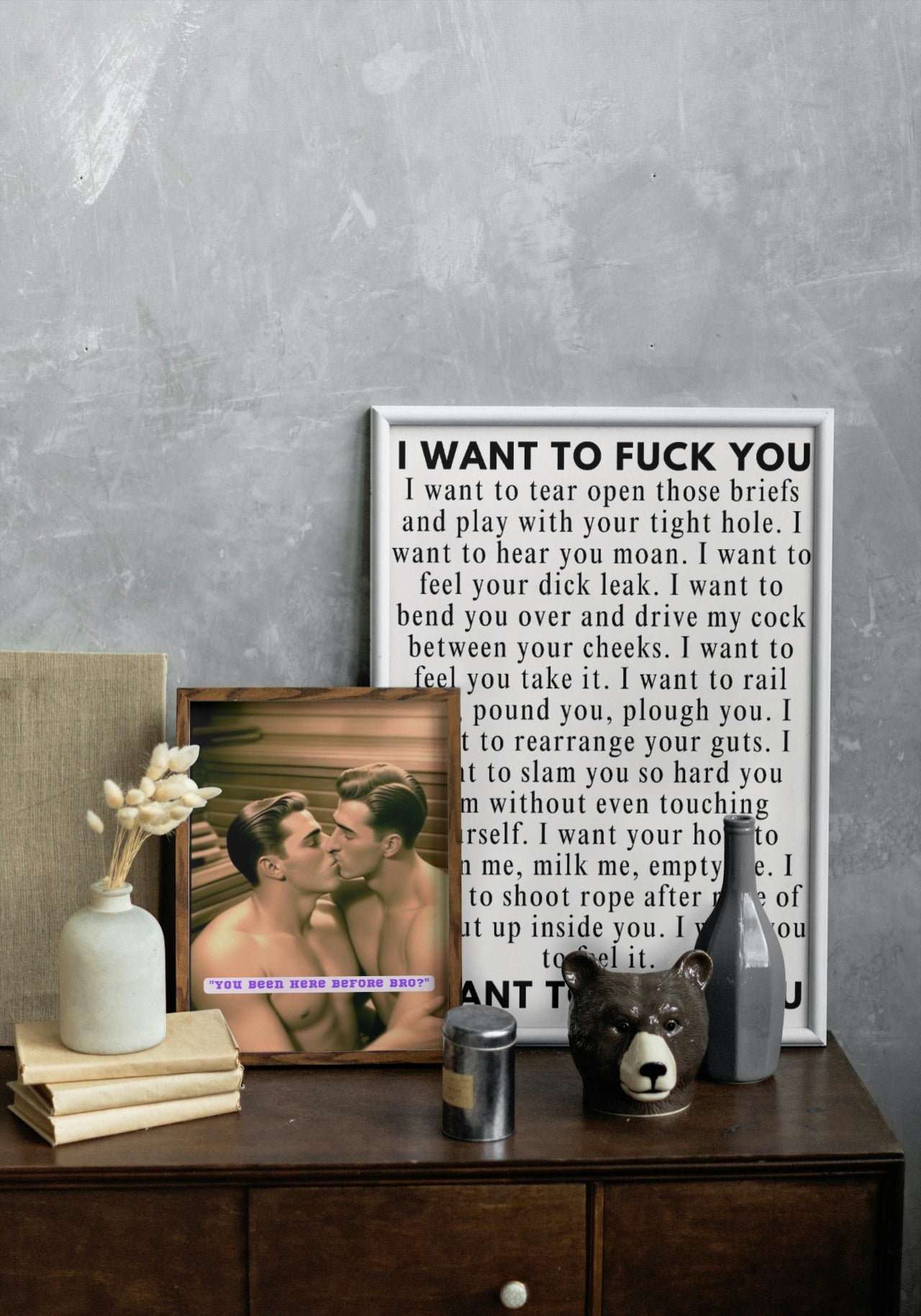 Bros of the 50s Sauna: 'Been here before' print