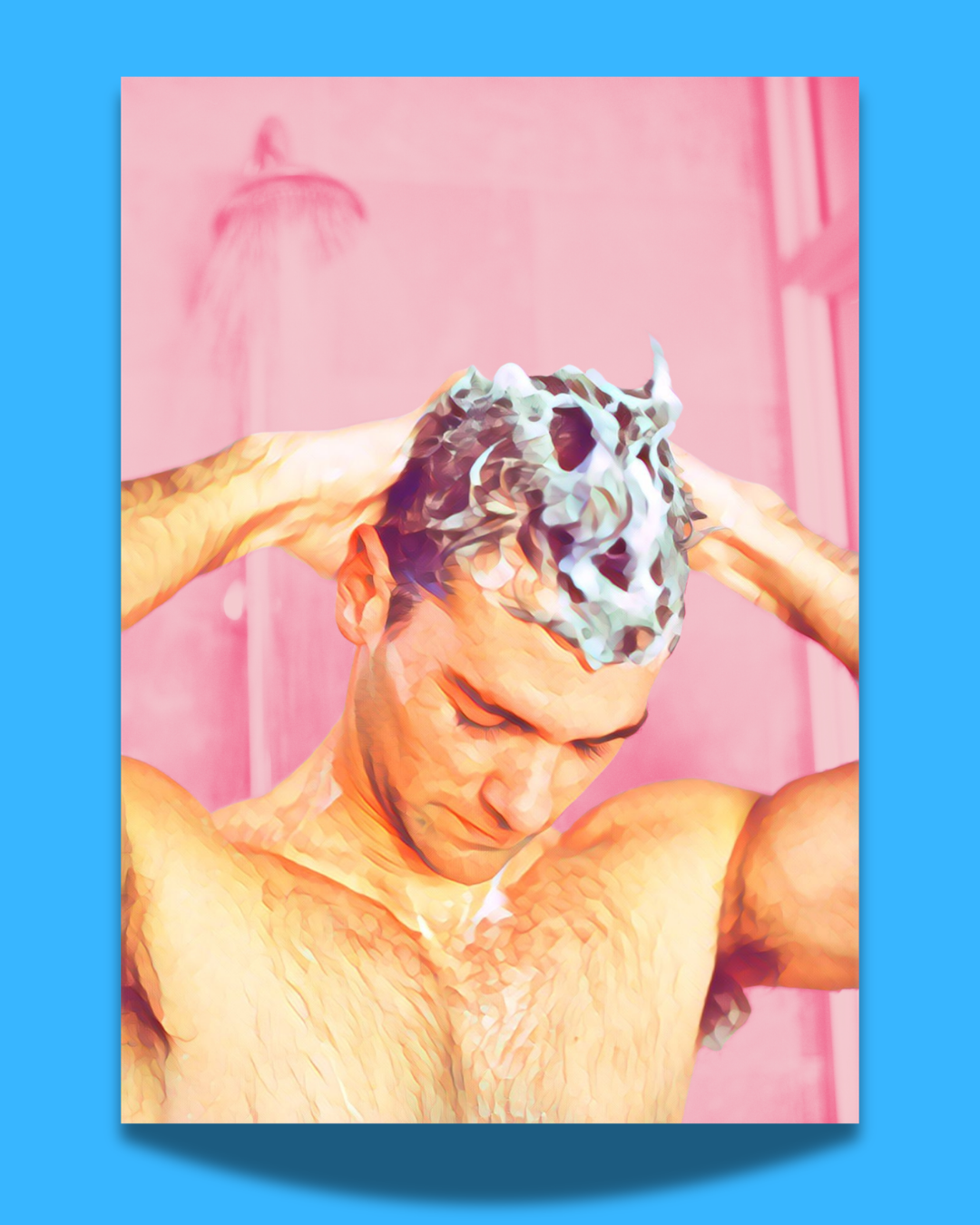 'Showered Pink' print