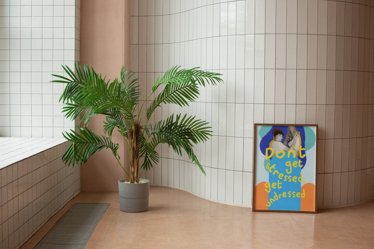 'Don't Get Stressed, Get Undressed' print