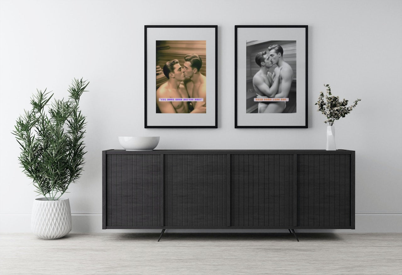 Bros of the 50s Sauna: 'Been here before' print
