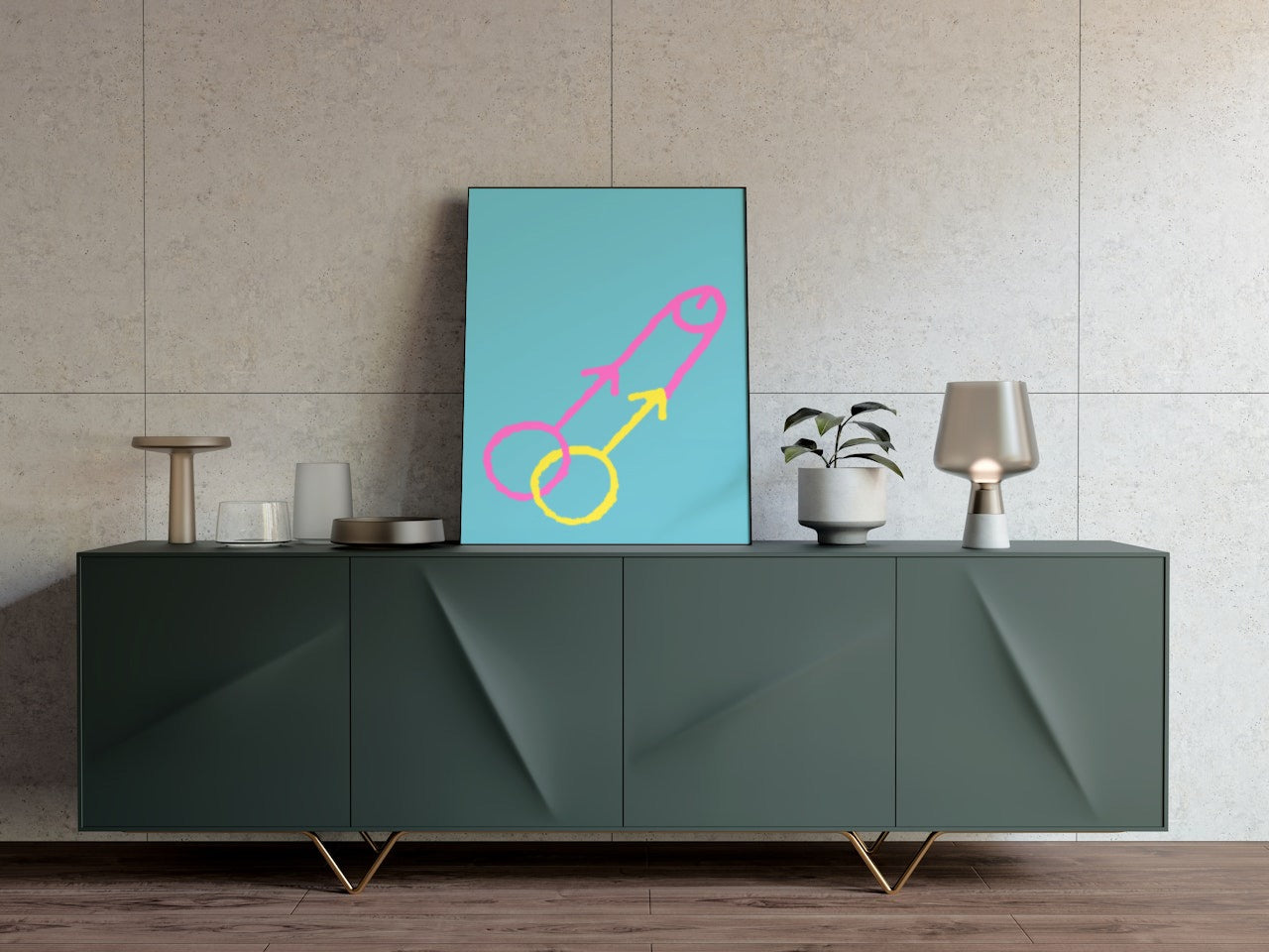 'Penis Graffiti' print