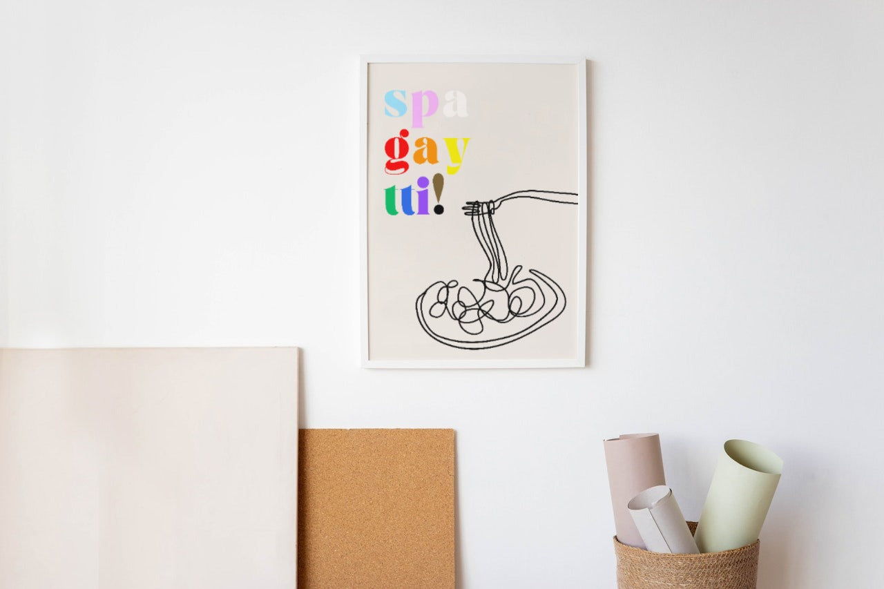'Spa-gay-tti' print