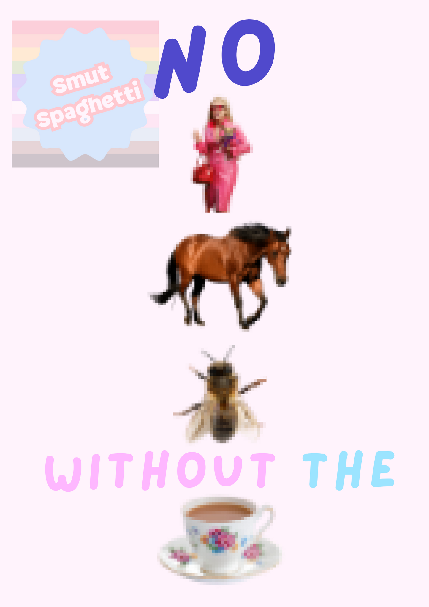 'No L G B without the T' print