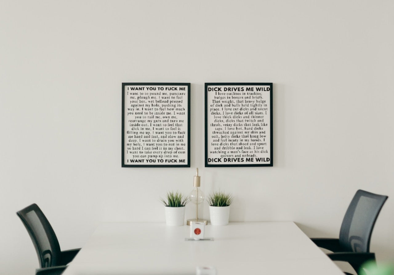 'D!ck drives me wild' print