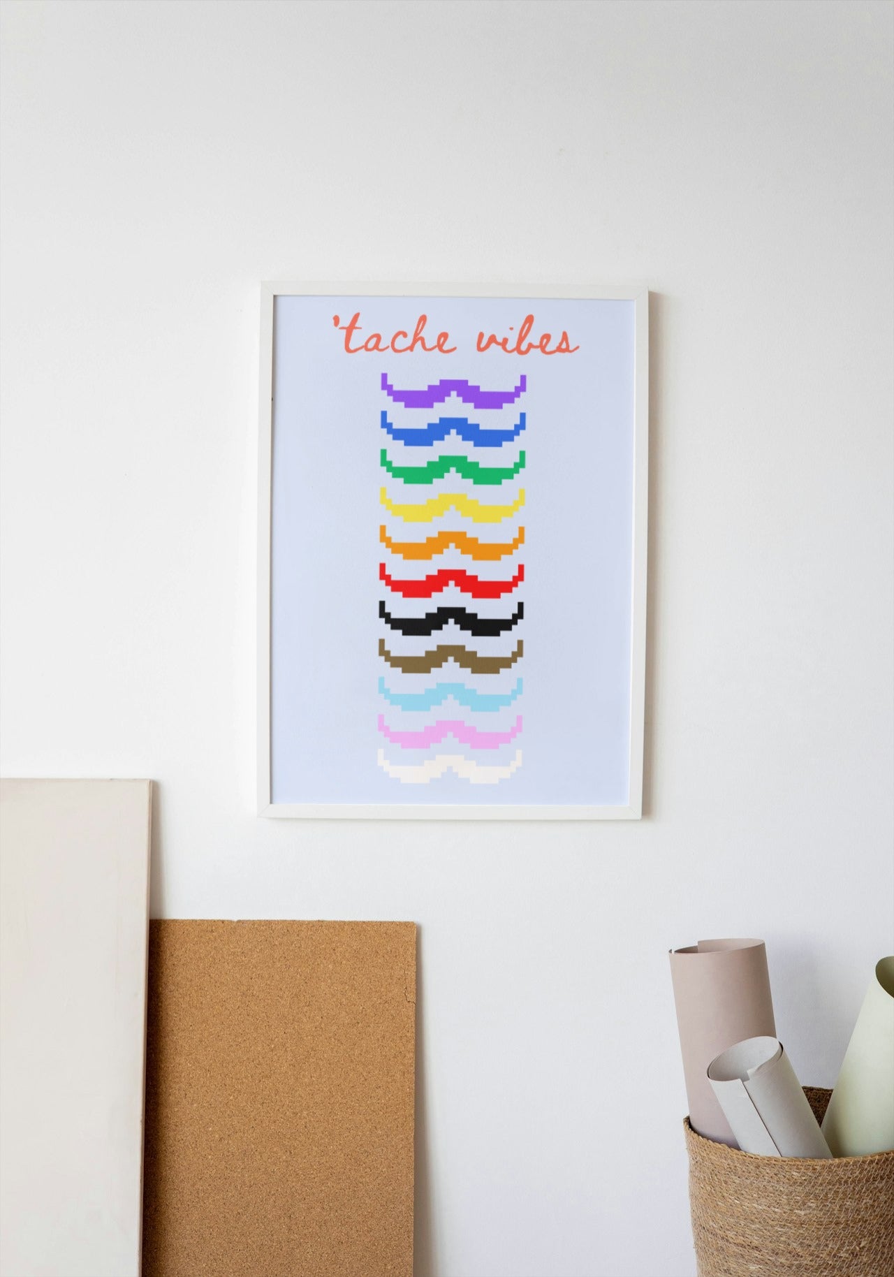 'Tache Vibes Rainbow' print (with text)