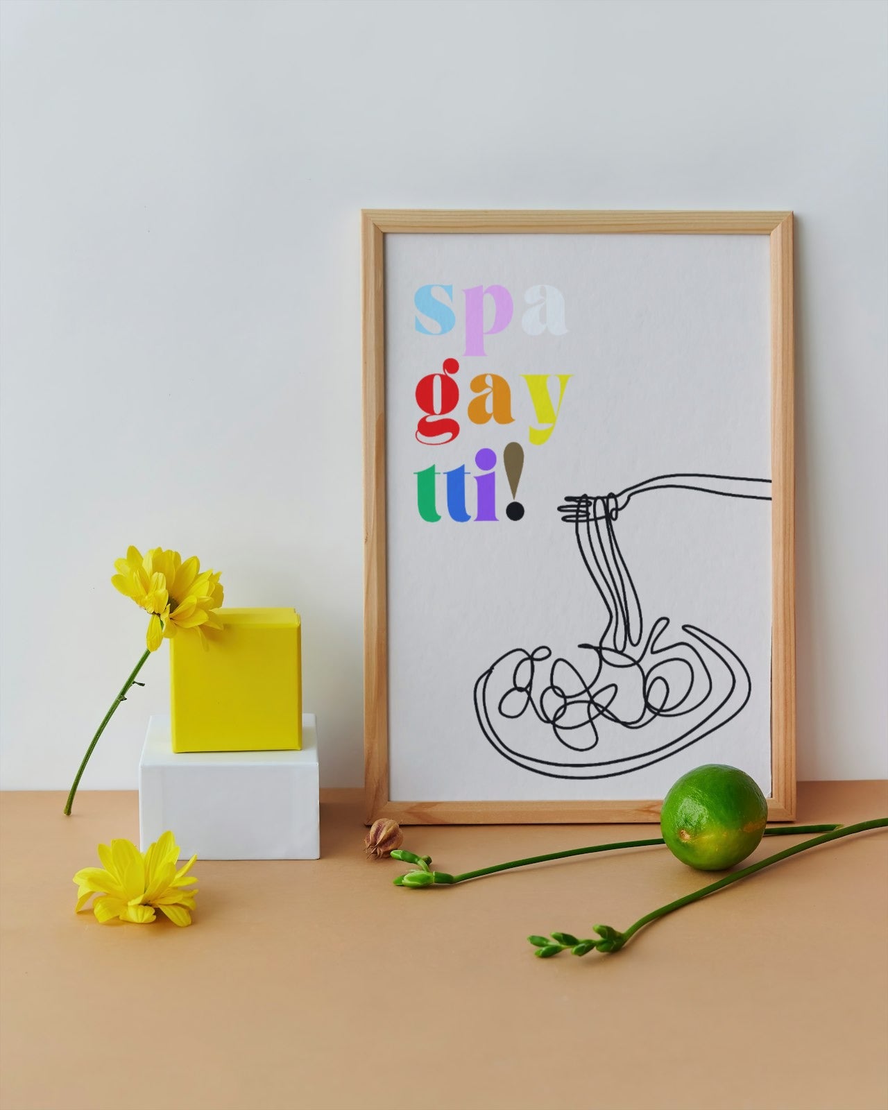 'Spa-gay-tti' print