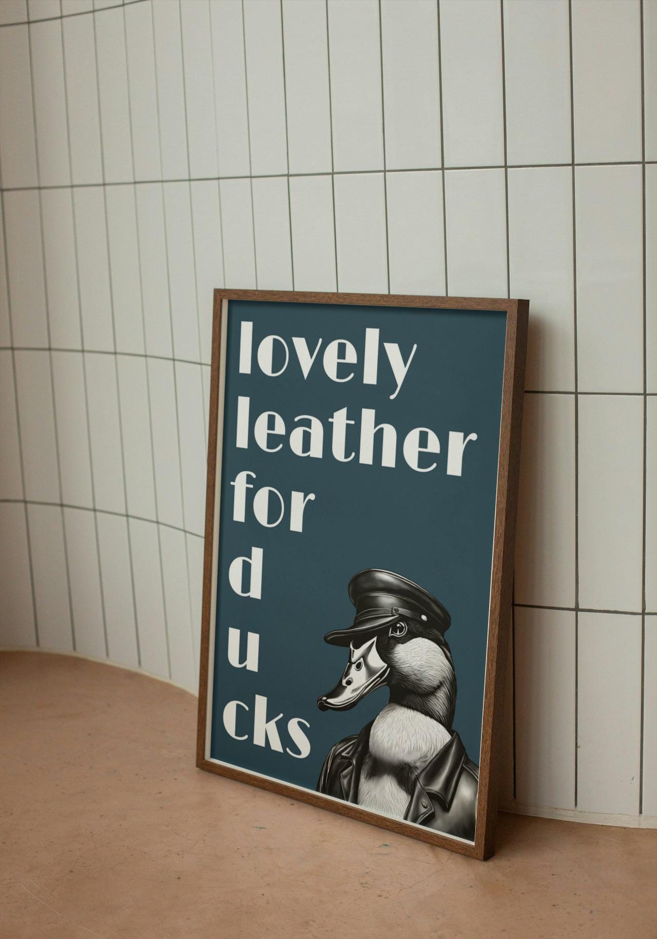 'Lovely Leather For Ducks' print