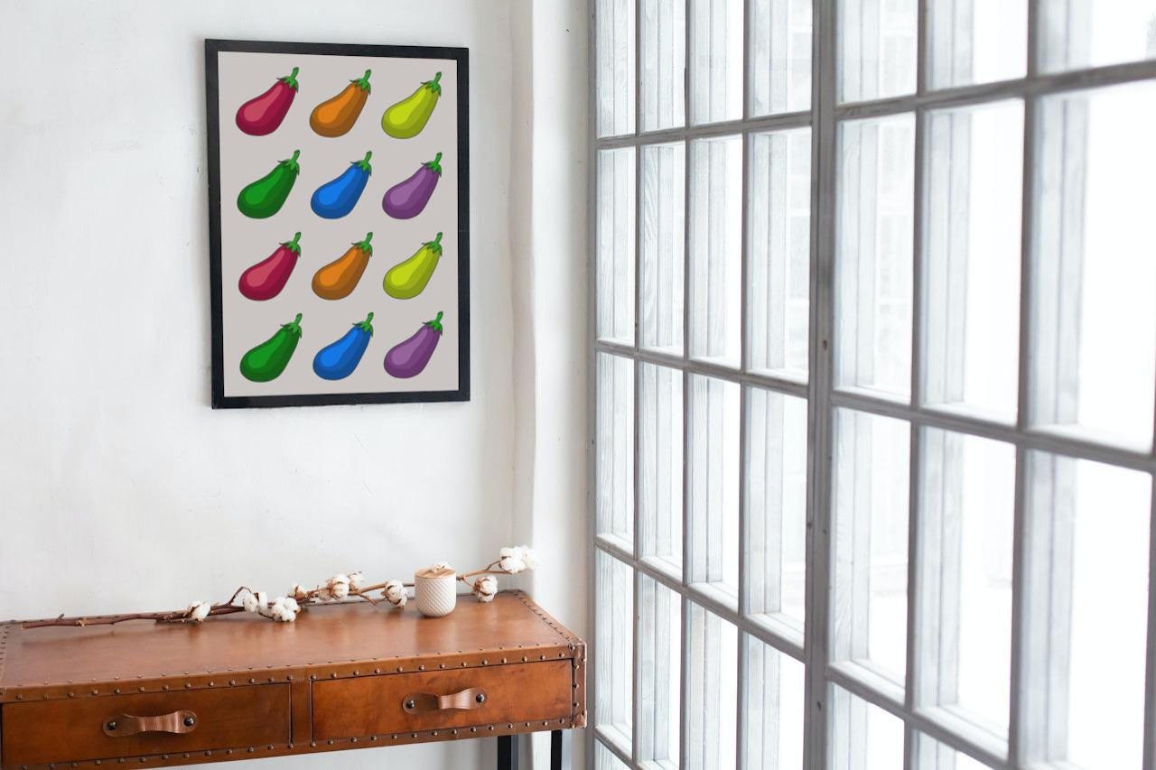 Rainbow Eggplants A4 A3 Print