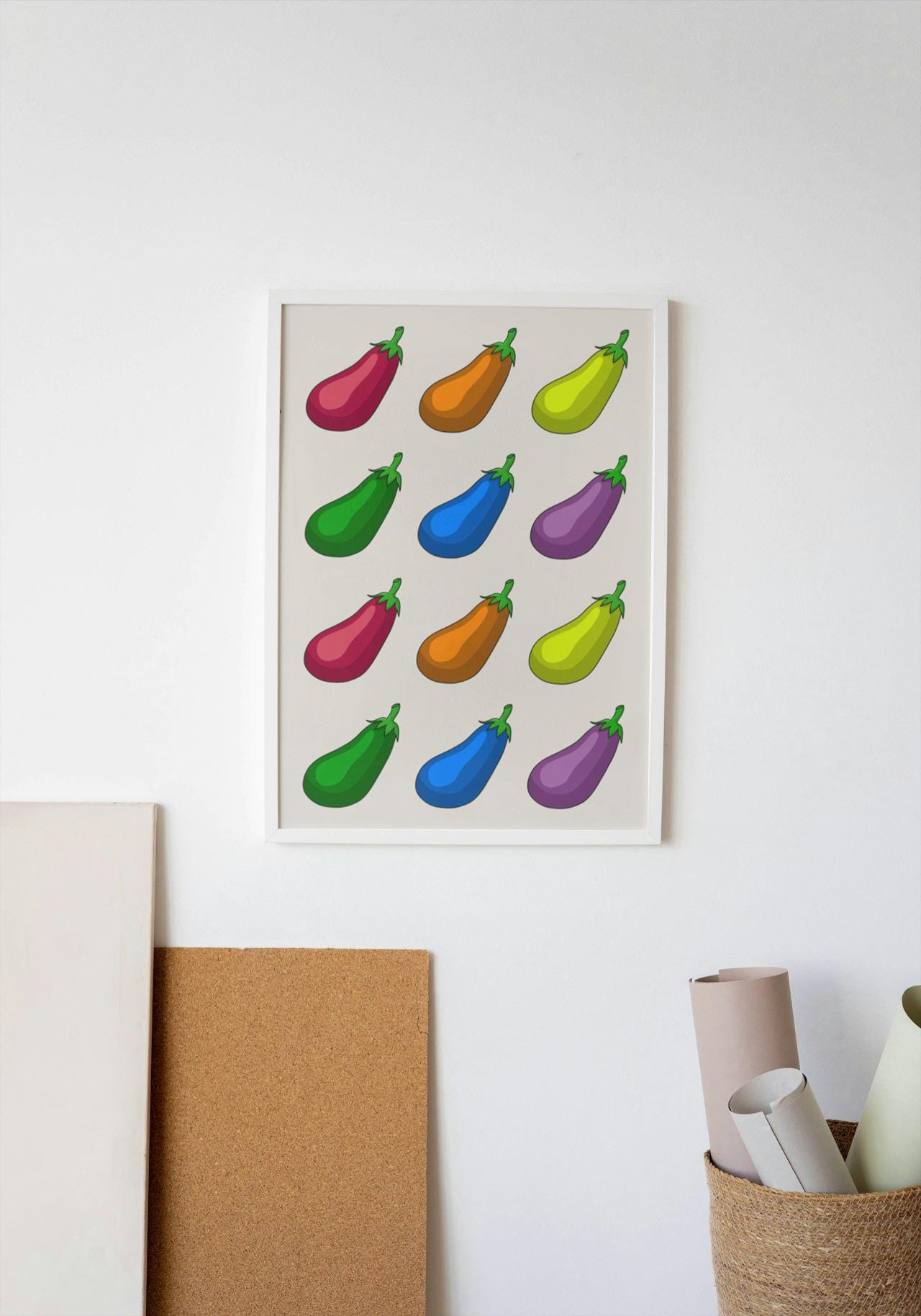 Rainbow Eggplants A4 A3 Print