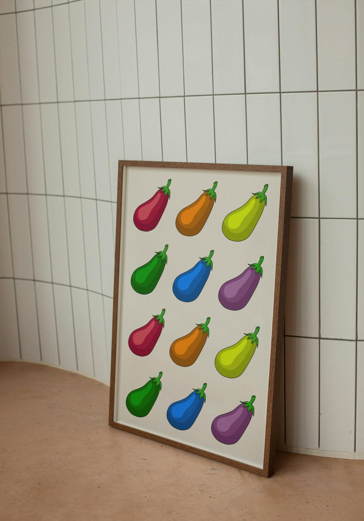 Rainbow Eggplants A4 A3 Print