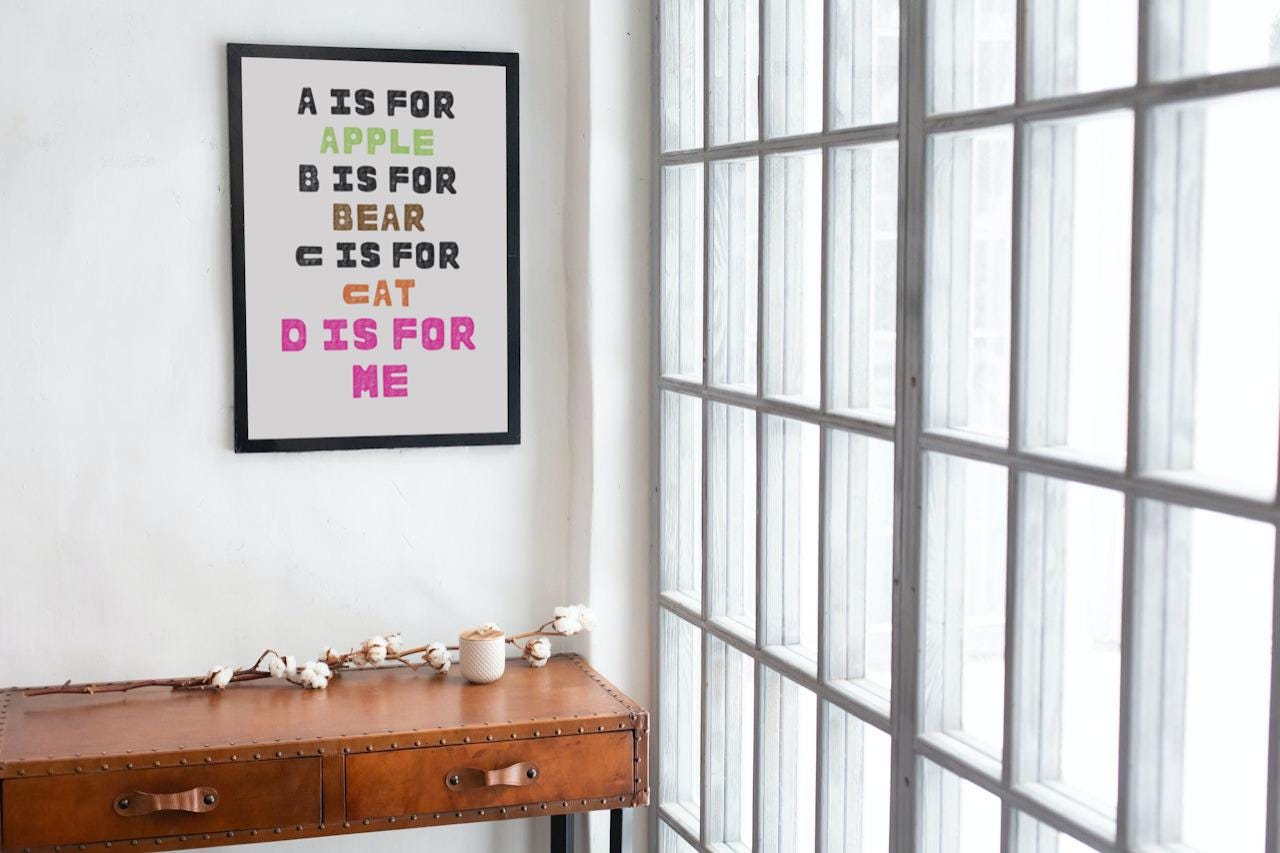 'D is for me' print