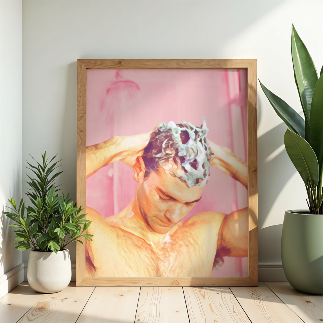 'Showered Pink' print