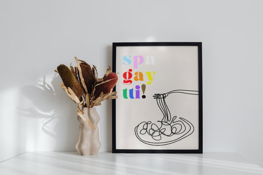 'Spa-gay-tti' print