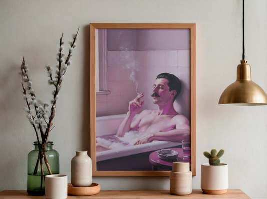 'Fag in the bath' print
