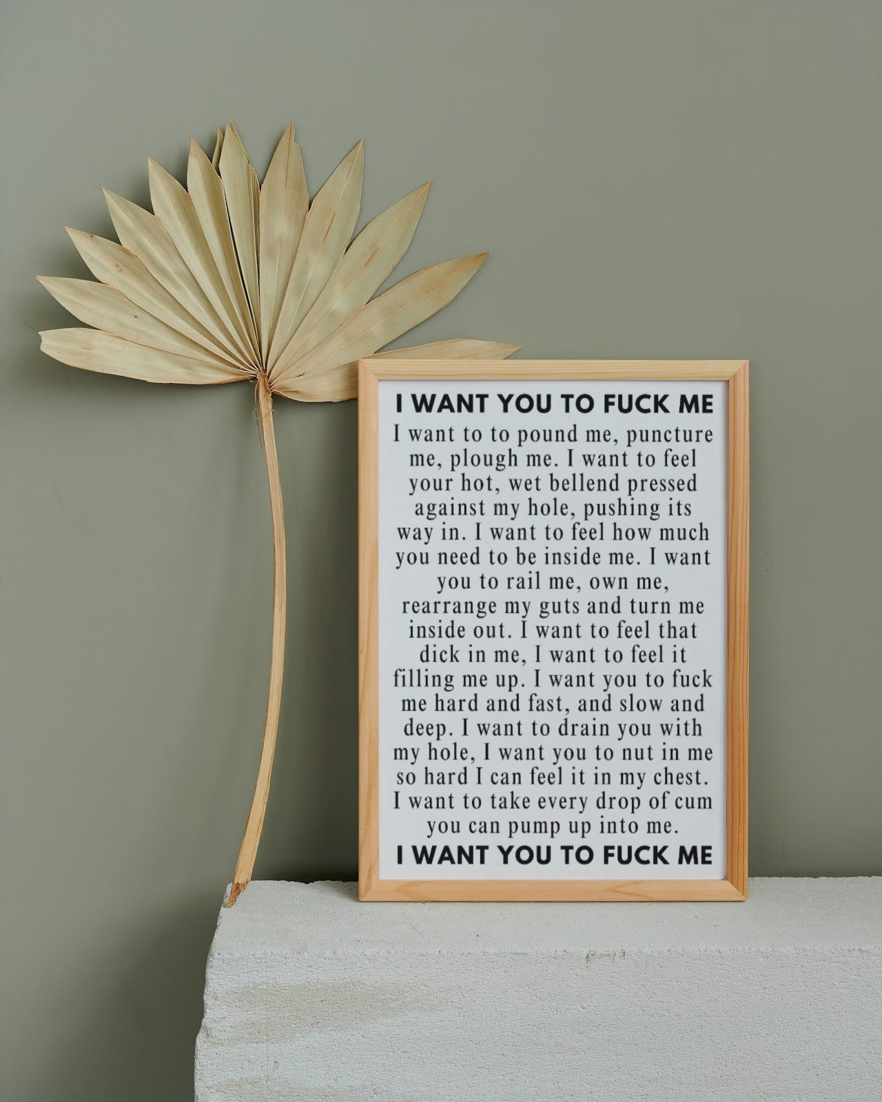 'I want you to f*ck me' print