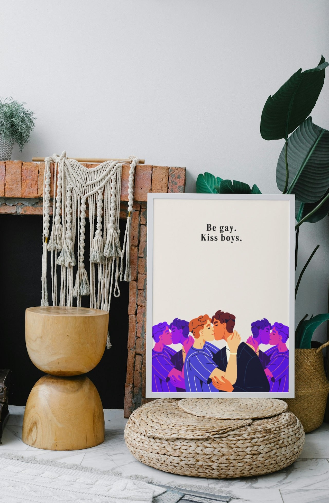 'Be Gay, Kiss Boys' print