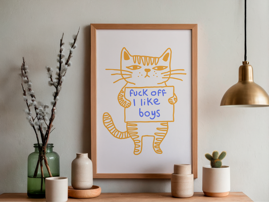 'F*ck off I like boys' print