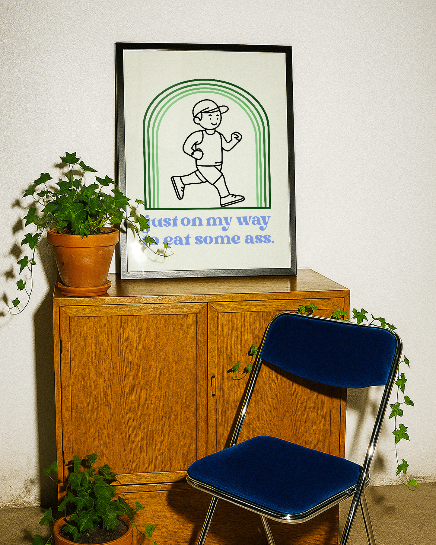 'Just on my way' print