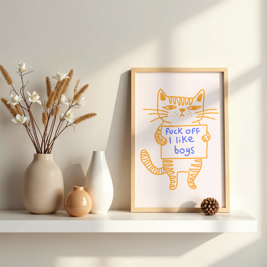 'F*ck off I like boys' print