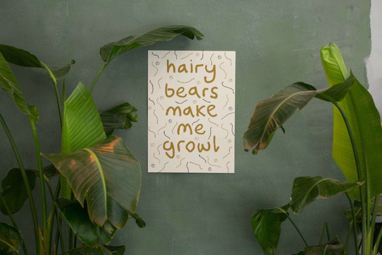 'Hairy Bears' print