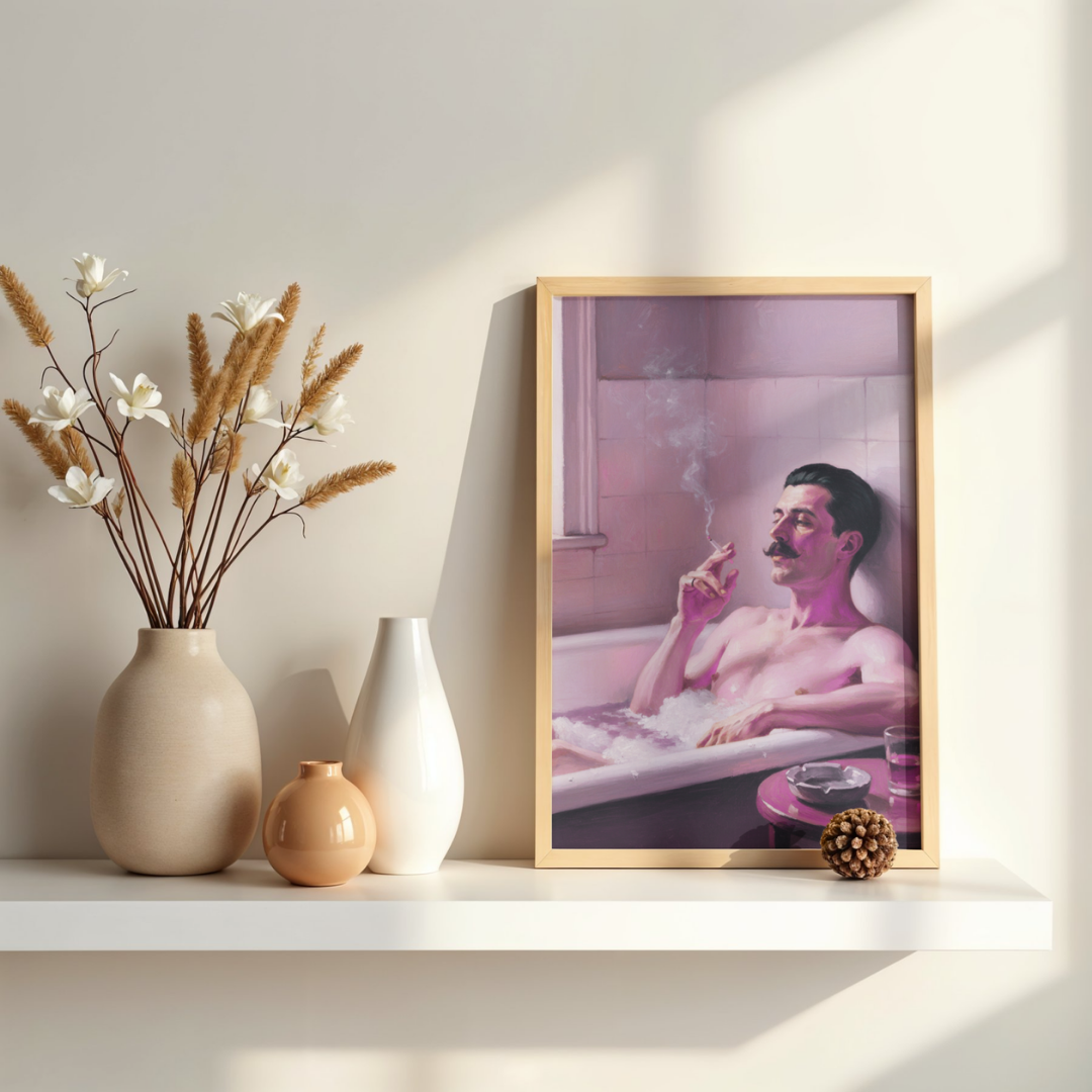 'Fag in the bath' print