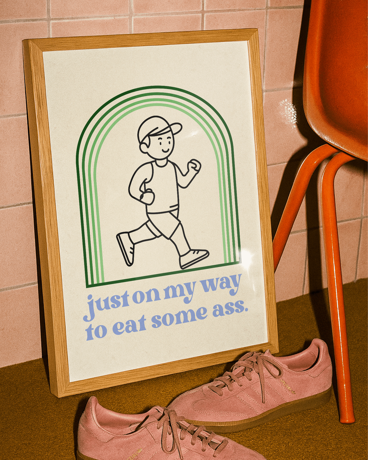 'Just on my way' print