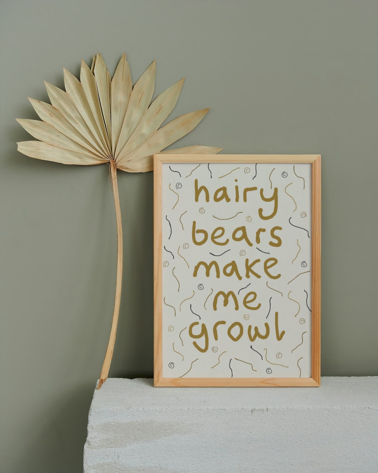 'Hairy Bears' print