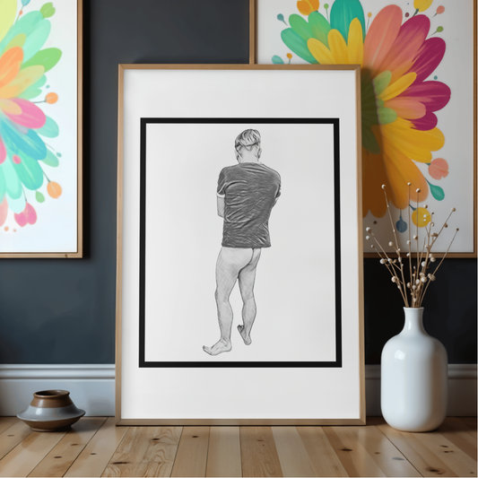 Mono 'Shorts off' print