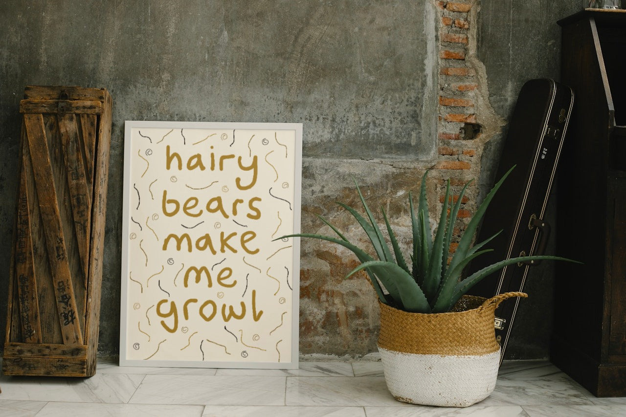 'Hairy Bears' print