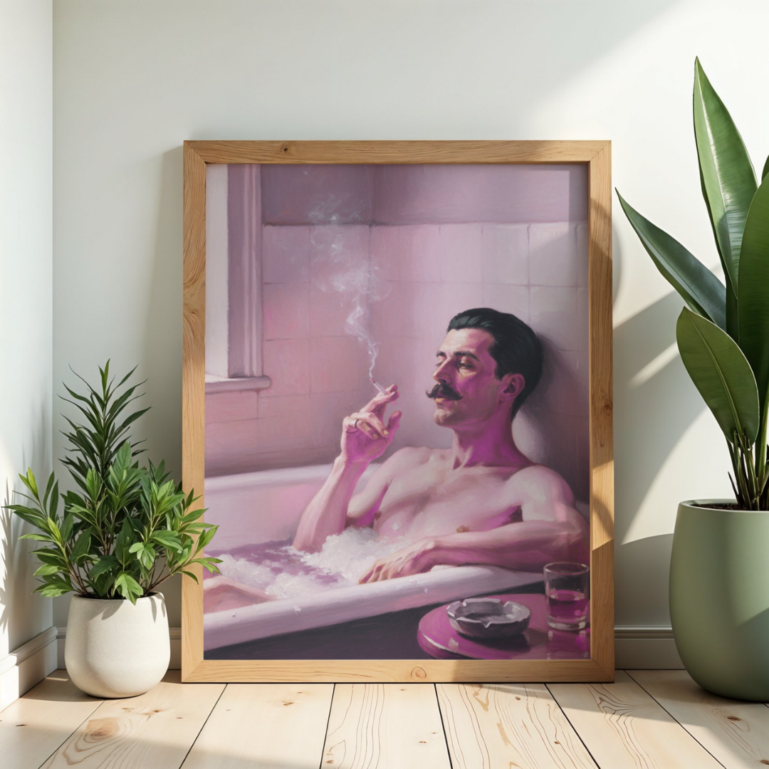 'Fag in the bath' print