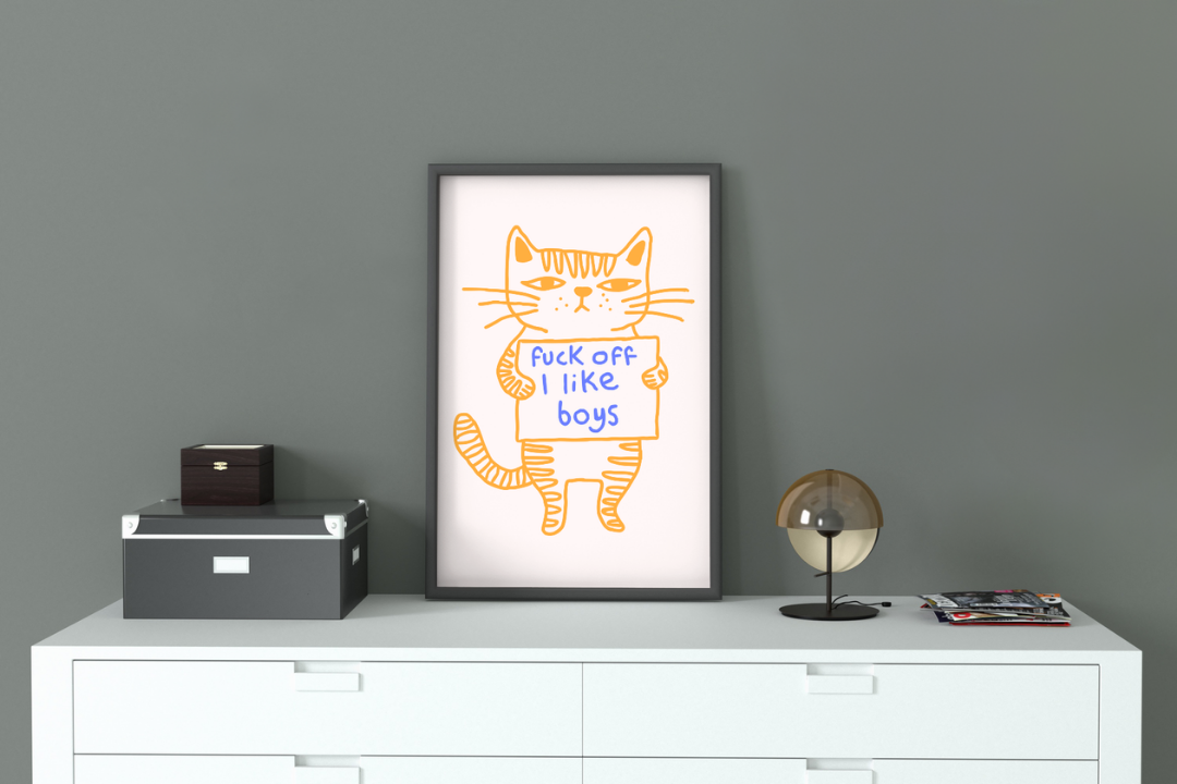 'F*ck off I like boys' print