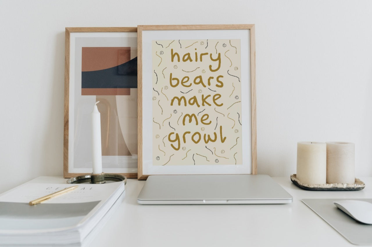 'Hairy Bears' print