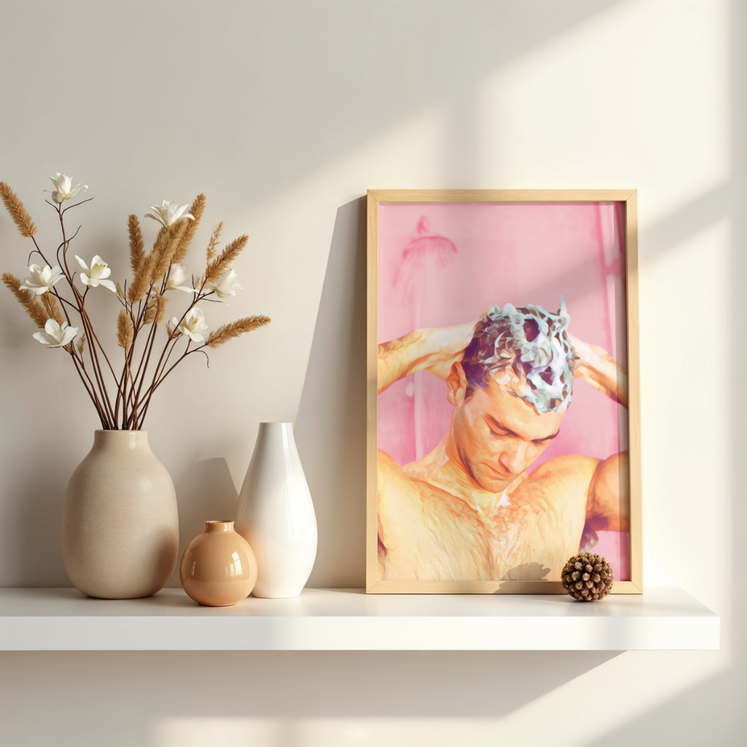 'Showered Pink' print