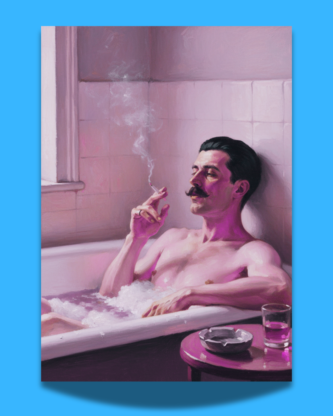 'Fag in the bath' print