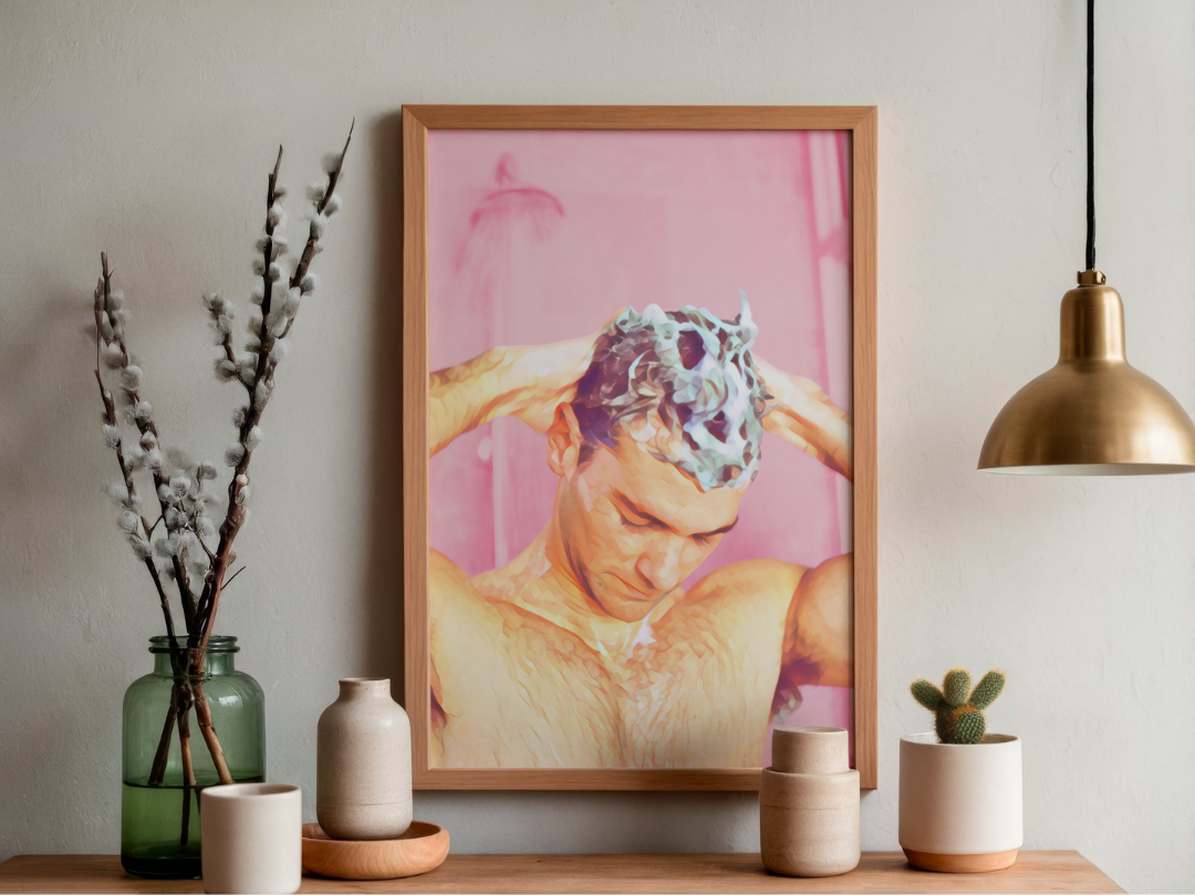 'Showered Pink' print