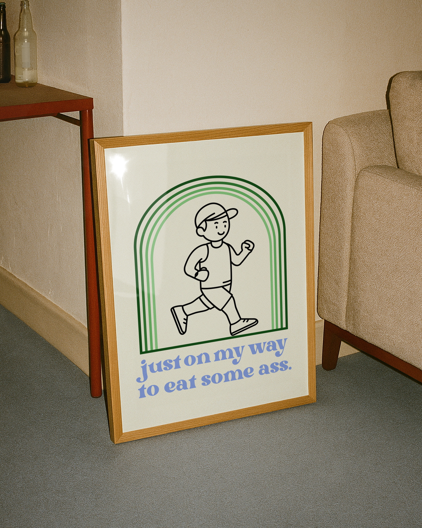 'Just on my way' print