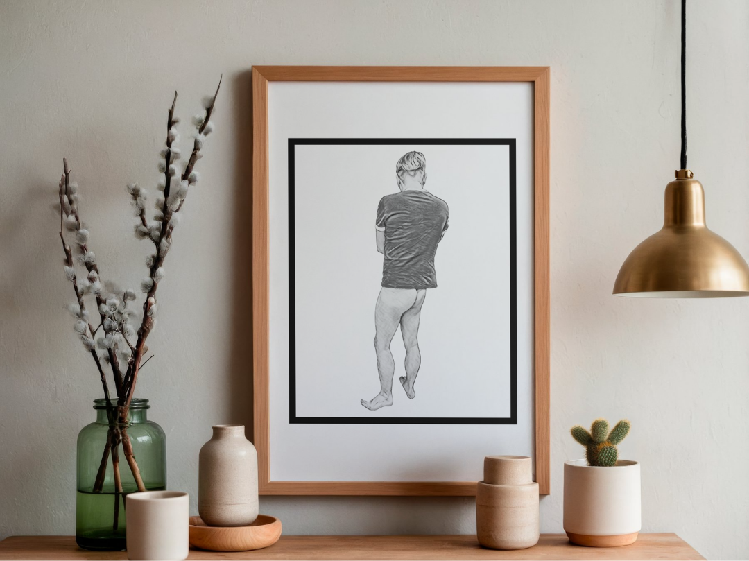 Mono 'Shorts off' print