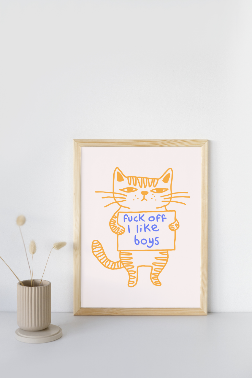 'F*ck off I like boys' print