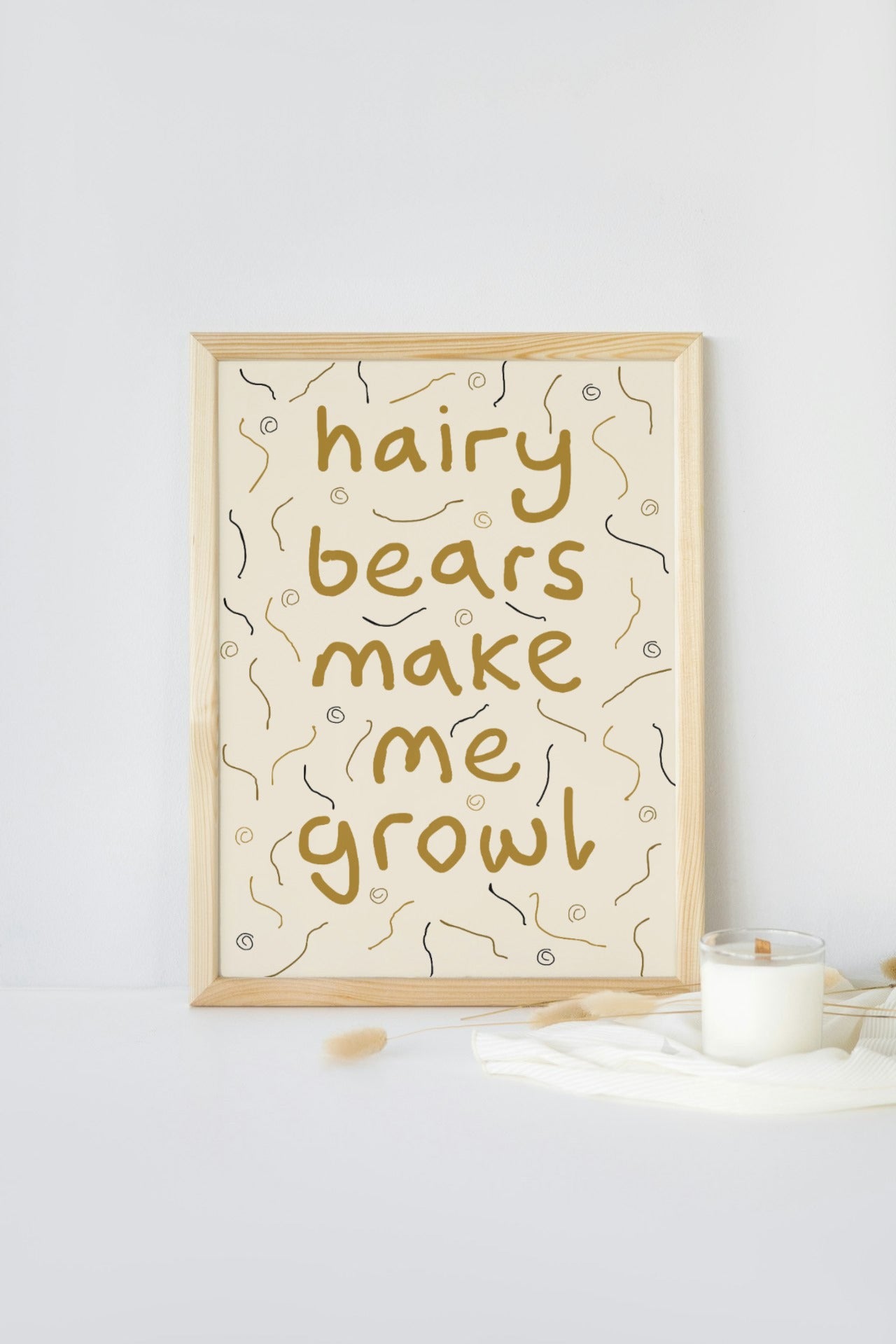 'Hairy Bears' print