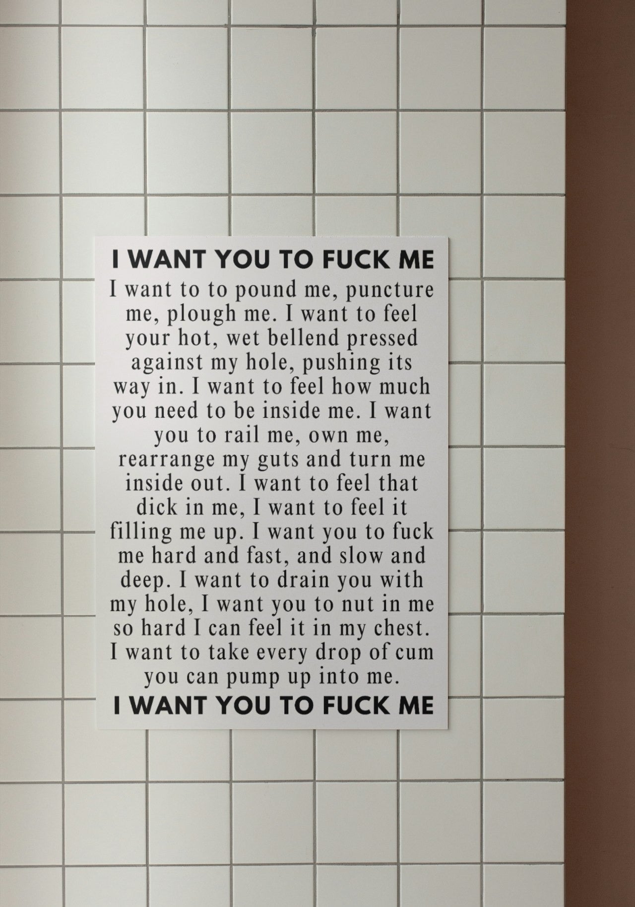 'I want you to f*ck me' print