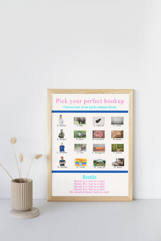 'Pick your hookup' print