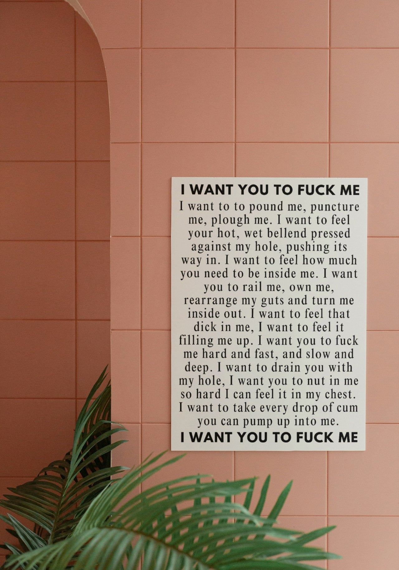 'I want you to f*ck me' print