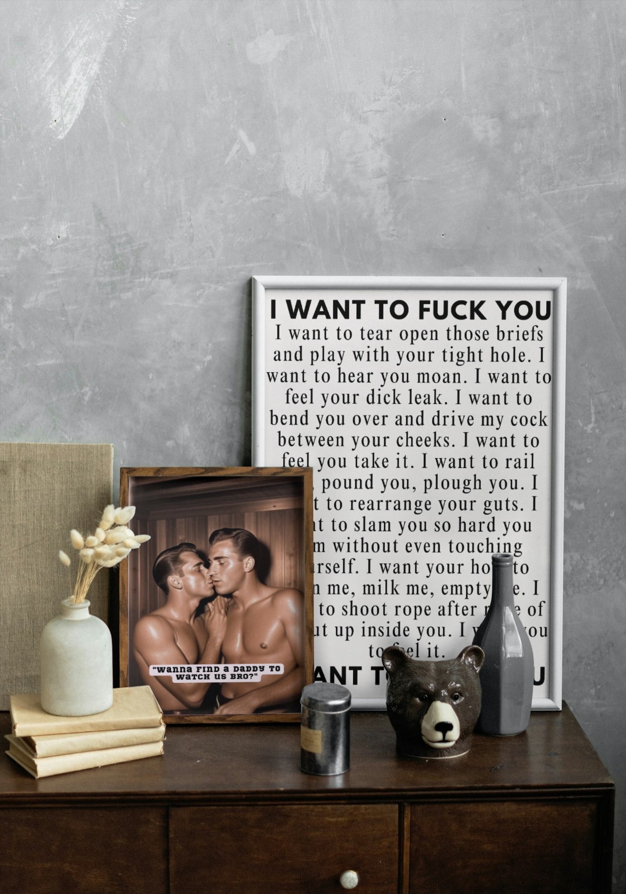 'I want to f*ck you' print