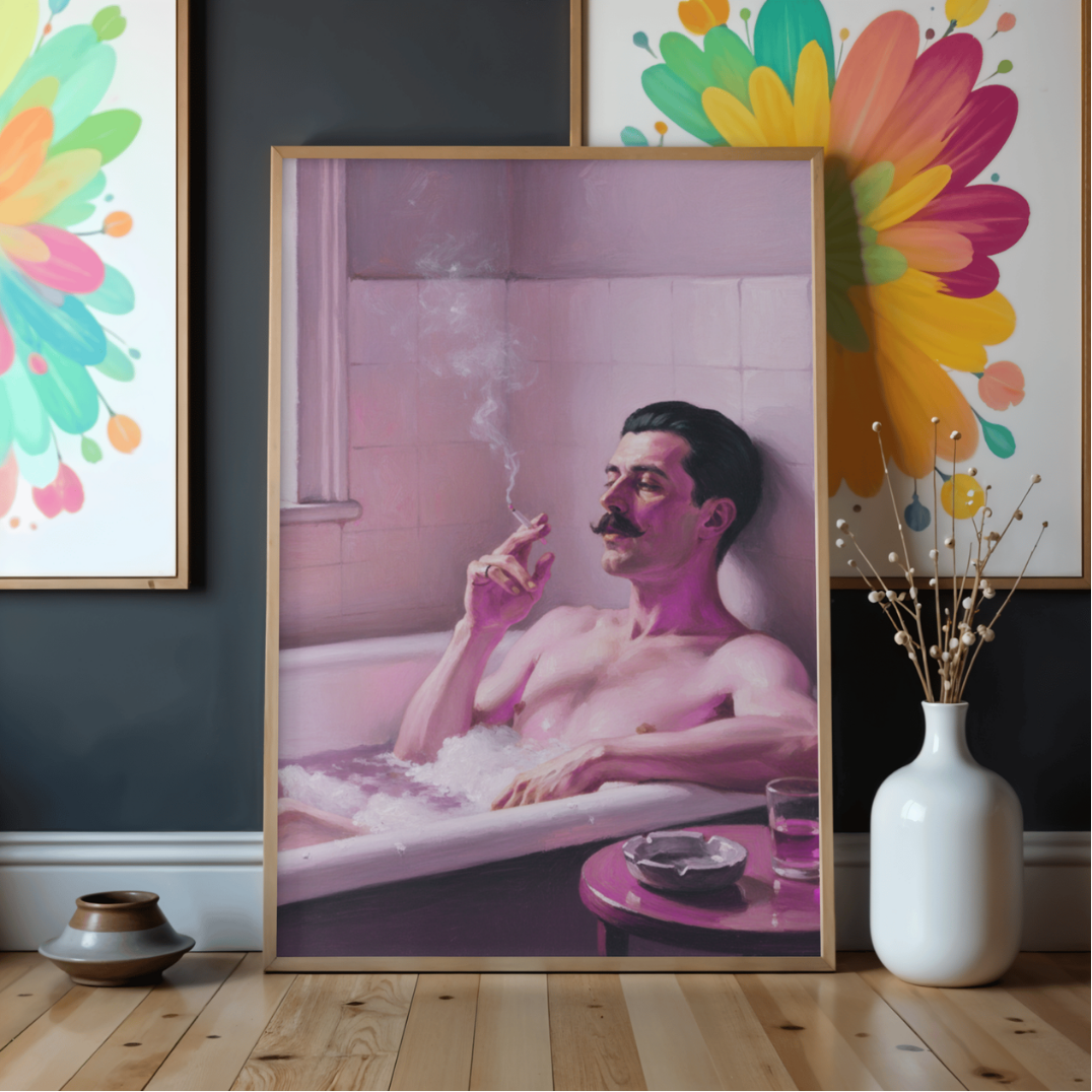 'Fag in the bath' print