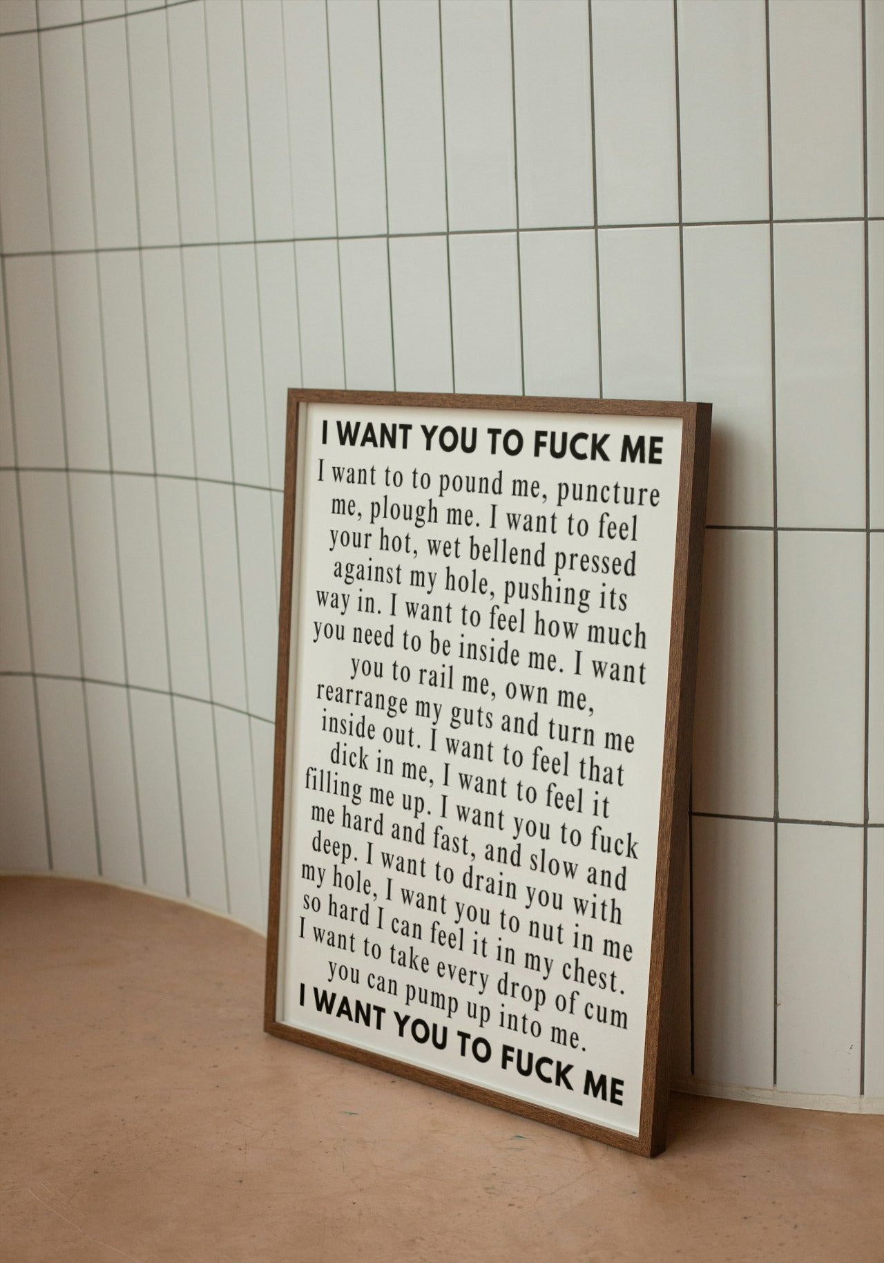 'I want you to f*ck me' print