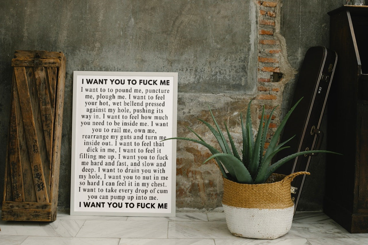 'I want you to f*ck me' print